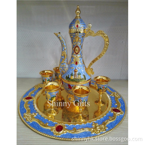 Fashion Home Decorative Art Enamel Luxury Wine Set TXX